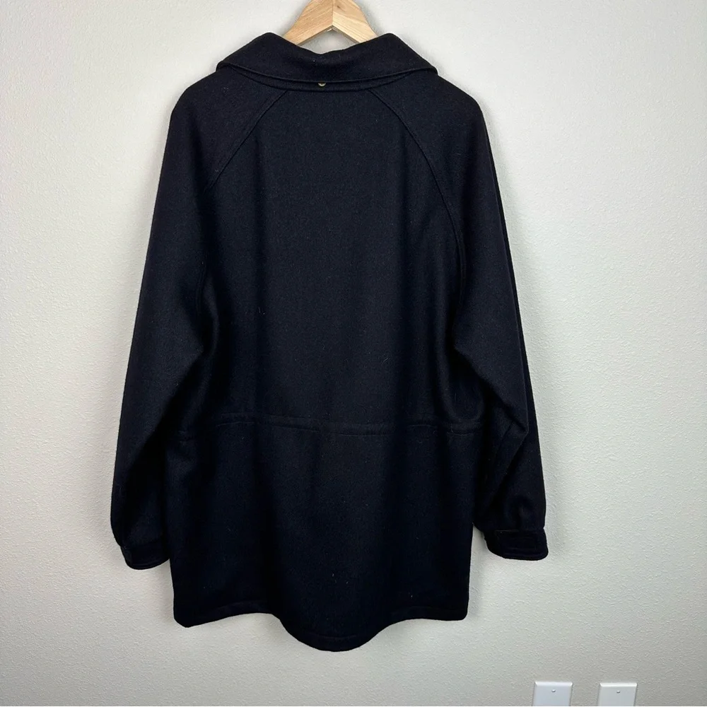 Vintage Woolrich Navy Wool Coat Mens XL Field Jacket Made in USA 30247 Blue